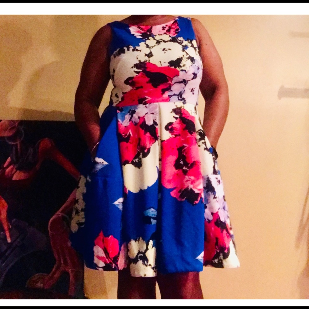 NWOT Taylor flowered dress with pockets! Size 12!